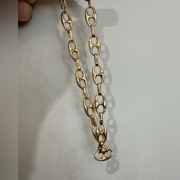 Anthropologie gold bottlecap link collar necklace choker statement jewelry - Picture 10 of 11